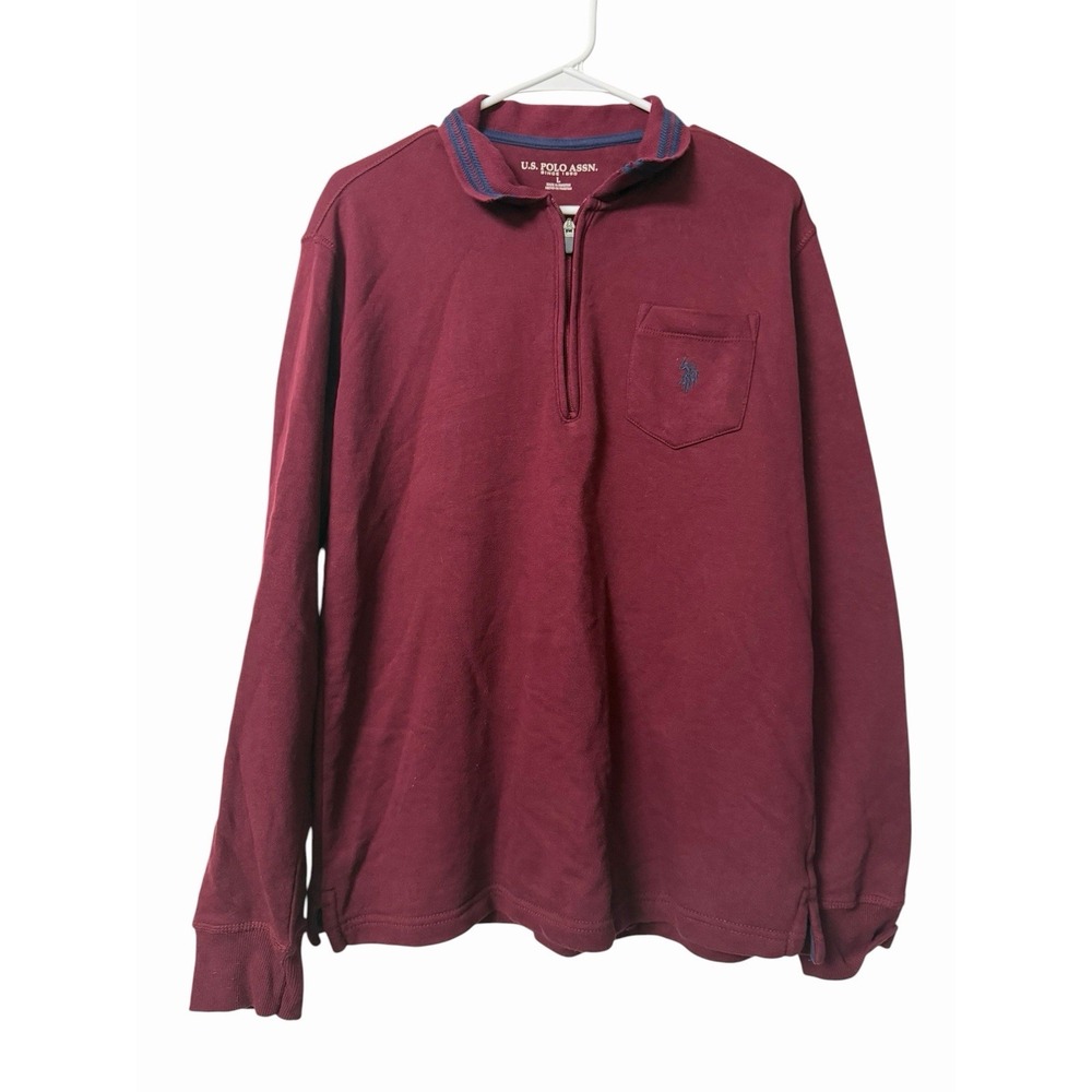Us Polo Assn 1/4 Zip Pullover Men's Large Pocket Business Casual Office